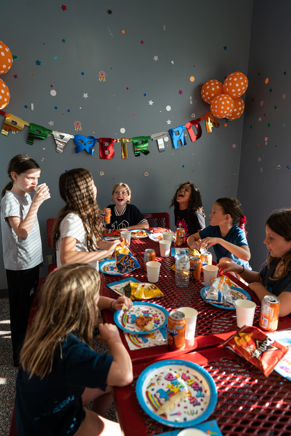Children celebrating a birthday party at Laserdome Plus on the North Shore